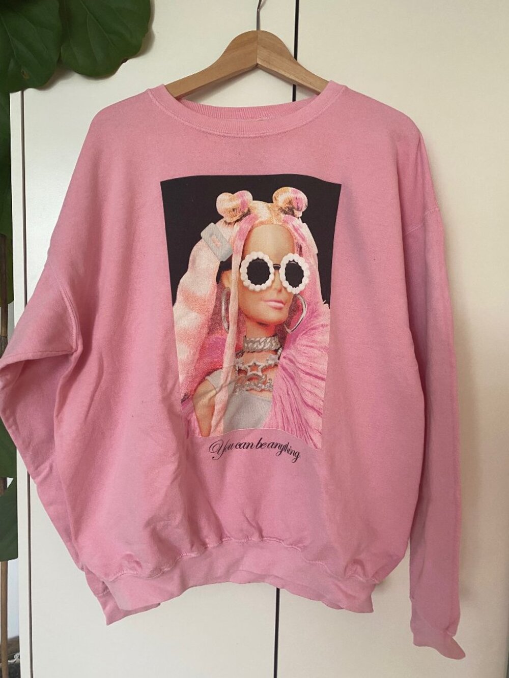 Pink Barbie Crewneck You Can Be Anything size XL